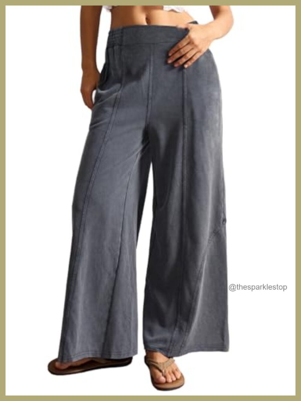 Wide Leg Baggy Palazzo Pants 100% Cotton High Waisted